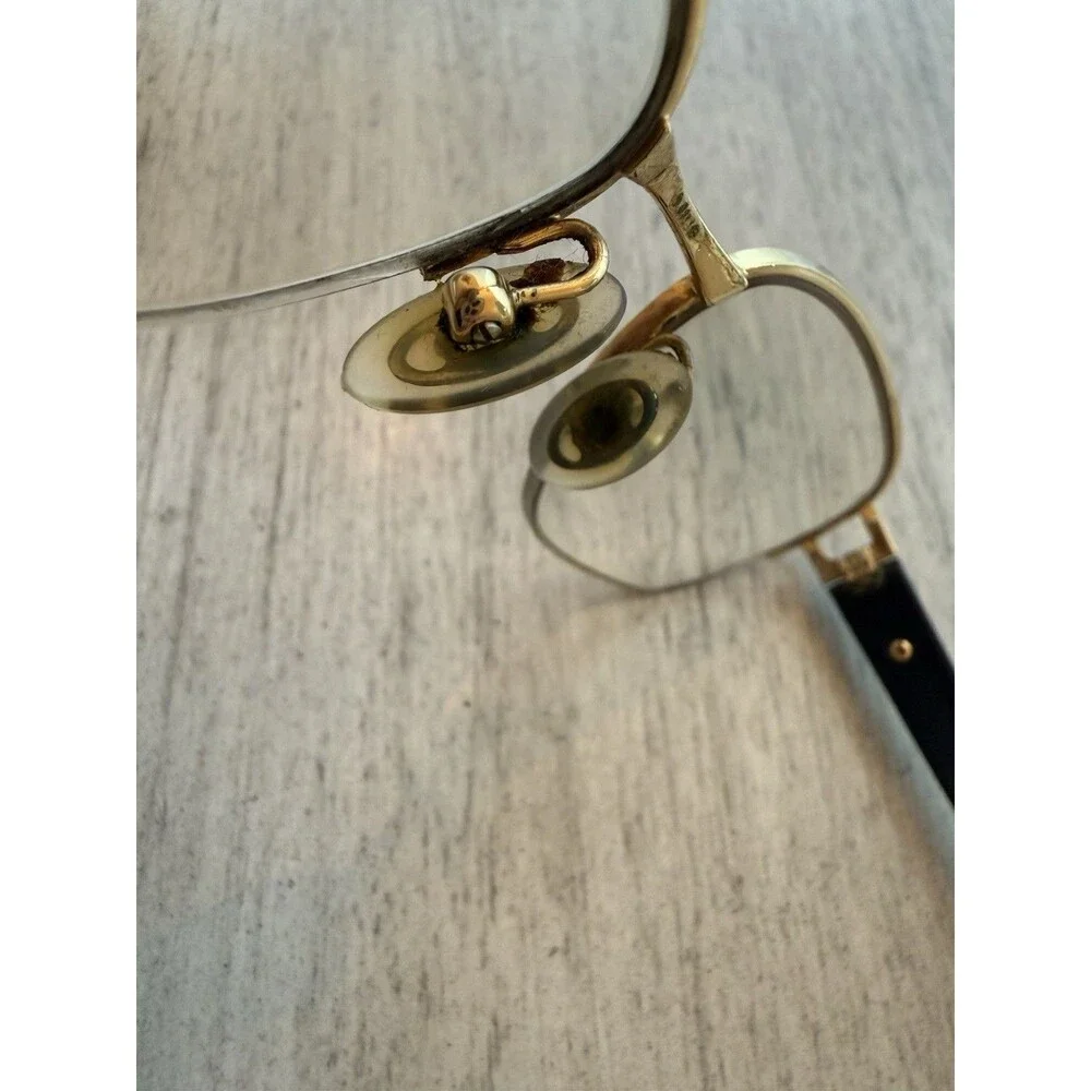 Versace MOD 1215-B 1002 Eyeglasses Half Rim Black Gold Italy 53-16-135 Luxottica
